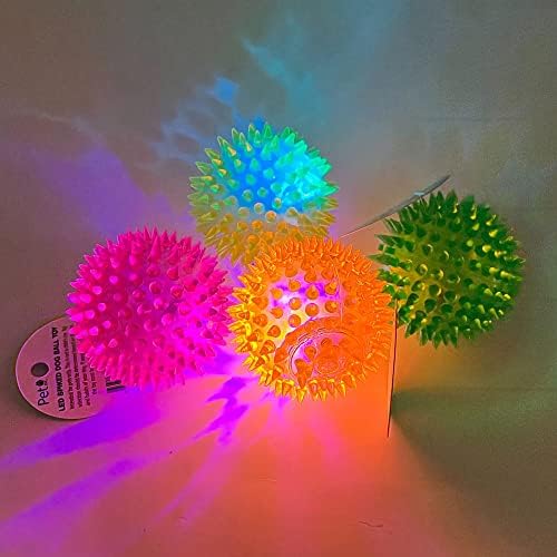 2 pakovanje LED svjetlosnog svjetla Spike kuglična kugla za kućnu ljubimcu guma za igračku