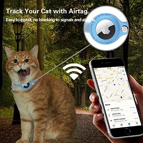 Wapsat Airtag ovratnik za mačke, ovratnik za mačke sa zvonima, reflektirajući GPS ovratnik za mačke, ovratnik za praćenje mačaka protiv