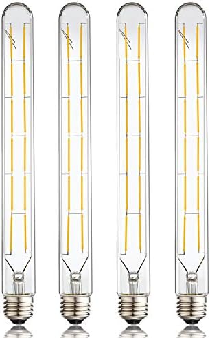 Leools LED cijevi sijalice, T10 Tubular Edison stil LED filament sijalica,12w zatamnjiva Antikna LED sijalica,E26 baza,prozirno staklo,topla bijela,2700k, 1000LM, 11.8 in,pakovanje od 4
