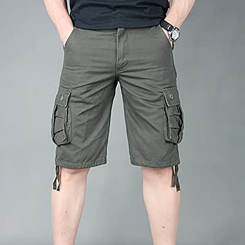 Ymosrh Muške kratke hlače Ležerne prilike sa sredinim strukom Obrezane pantalone Multi džepovi na otvorenom ravne hlače za hlače