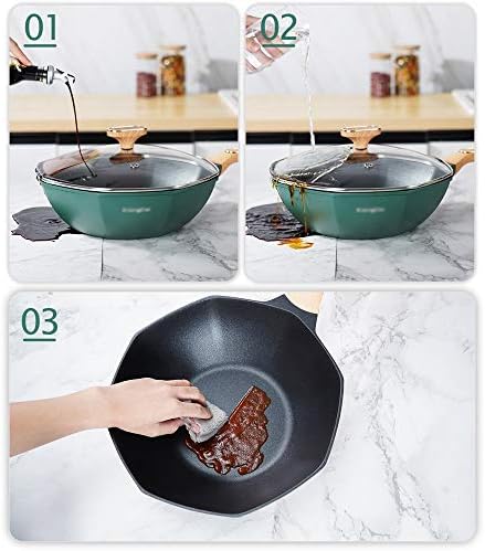 LEPSJGC Mai Fanshi Non Stick lonac bezdimni Wok tiganj plinski indukcijski štednjak opće namjene kuhinjsko posuđe lonci i tave Set