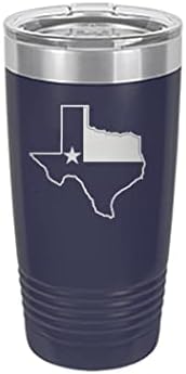 Rogue River Taktički Funny Texas Zastavu 20 Oz. Čaša za putnu šolju od nerđajućeg čelika sa poklopcem vakuumski izolovana topla ili hladna