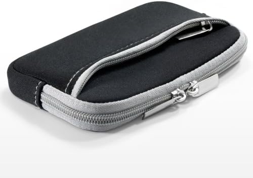 Boxwave Case kompatibilan sa Sony Xperia XA2 - Softsuit sa džepom, meka torbica Neoprene poklopac patent zatvarač za Sony Xperia XA2 - Jet crni sa sivom oblogom