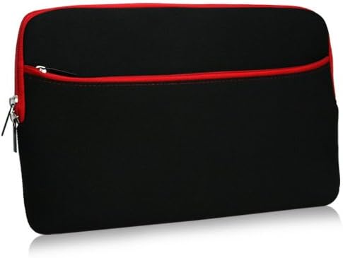 Boxwave Case kompatibilan sa Simbans TangoTab XL - Softsuit sa džepom, meka torbica Neoprene poklopac sa zatvaračem za simbance tangotab XL - Jet crni s crvenom oblogom