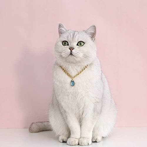 4pcs Cat Rhinestone ogrlica ogrlica, ogrlica od metalnog lanca sa Opal privjeskom podesivi šik princeza Bowknot Cat ovratnici jednostavni
