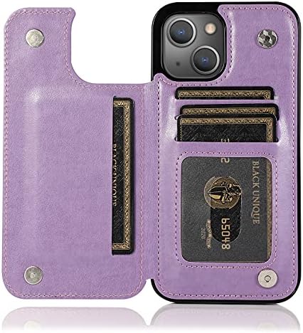 TopFunny futrole za iPhone 13 Pro Max novčanik slučaj sa držač kartice za žene Flip Cover reljefni leptir cvijet PU Koža Magnetic Kickstand kompatibilan sa Apple iPhone 13 Pro Max 6.7 Purple