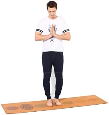 Shakti Warrior Chakra Cork yoga mat - Extra Long and Wide - artist Designed, Premium eco friendly mats, non Slip, netoksičan, odličan