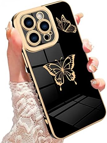 Bitobe dizajniran za iPhone 14 Pro Case Slatki dizajn leptira za žene djevojke, luksuzni grickalica za grickalice za zaštitu objektiva