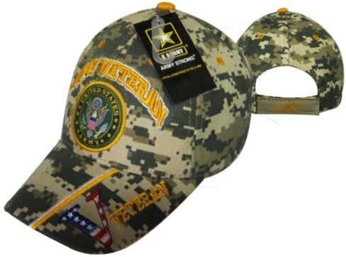 N / A. 1 Flakita noviteti zvanično licencirani veteran američke vojske veteran amblem američke zastave v Acu Digitalni Camo šešir