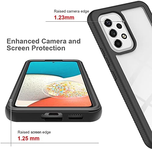 Kućište za telefon Poklopac kompatibilan sa Samsung Galaxy A53 5G Hard PC + Mekani silikonski TPU 3in1 zaštitni poklopac za zaštitu od udara sa ugrađenim osjetljivim zaštitnim zaslonom osjetljivom na dodir