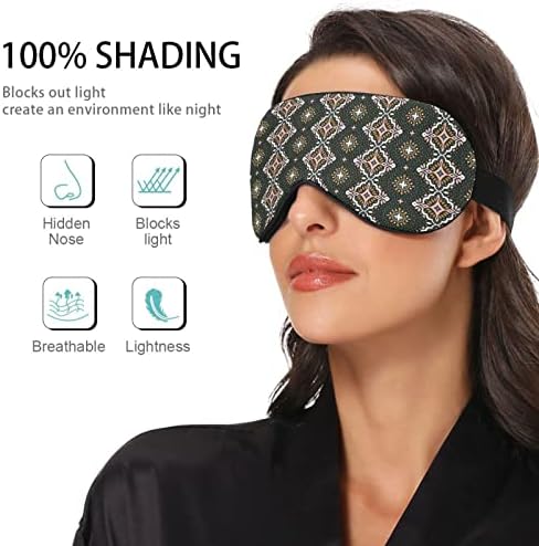 TALAVERA KERAMIČNA FOLK pločica prozračna maska ​​za spavanje, hladno osjećati poklopac za spavanje očiju za ljetni odmor, elastično