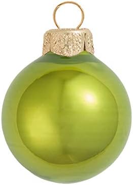 12ct Pearl Green Kiwi Glass Ball Božić ukrasi 2.75