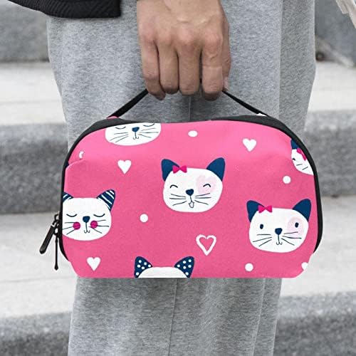 Pink Cute Cats uzorak torba za šminkanje torbica sa patentnim zatvaračem putni kozmetički Organizator za žene i djevojčice
