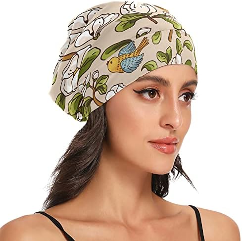 Podnevni kapu za spavanje šešica BONNET BOLLES Ptice cvjetni cvijeće Vintage za žene za glavu za kosu noćni omot