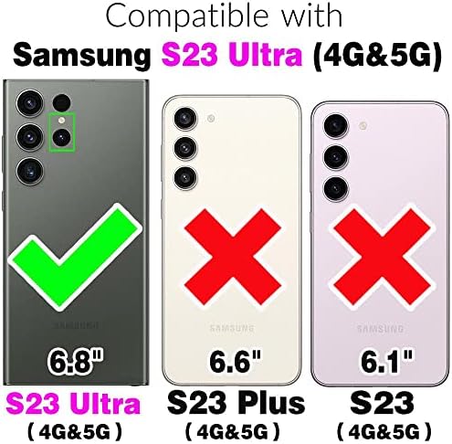 Kompatibilan sa Samsung Galaxy S23 Ultra 5G Case sa zaštitnim zaslonom i držačem prstenastog stakla Magnet Chickstand Cell Dodatna oprema za poklopac telefona za S23ultra 23s s 23 s22ultra5g crna