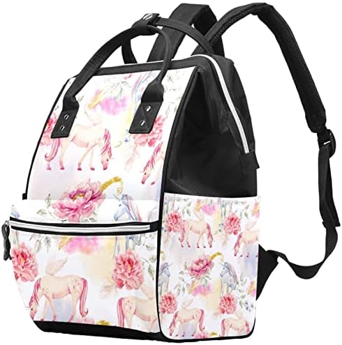 Guerotkr putni ruksak, torba za pelene, ruksak Pelenerine, ružičasti cvjetni cvjetni uzorak jednorog