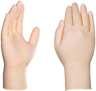 GLOVEWORKS HD Ivory Latex industrijske rukavice za jednokratnu upotrebu, 8 Mil, bez praha, dvostruko klorirane, velike, futrola od