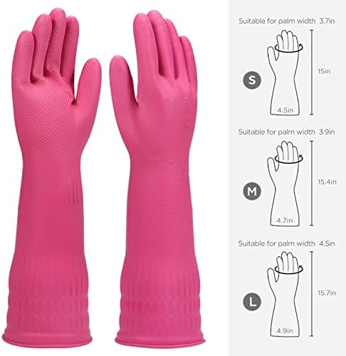 Iucge rukavice za pranje posuđa 2 Para za kuhinju,gumene rukavice za čišćenje, dugačke rukavice za suđe koje se mogu ponovo koristiti.