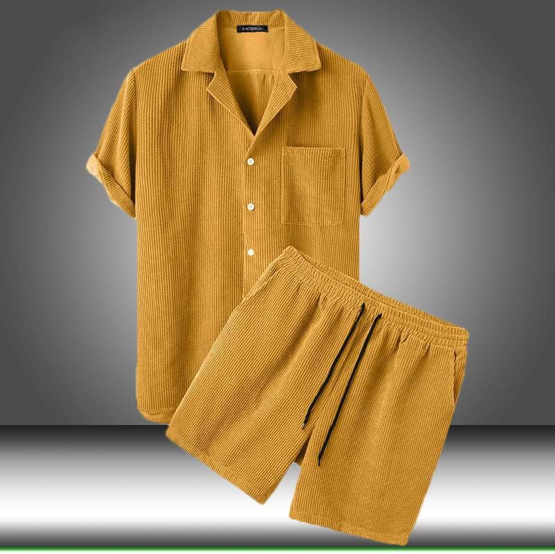 Muškarci se postavlja majicu kratkih rukava + kratke hlače trenerke Streetwear Ljeto Muška odijela 2 komada Solid Color Streetwear