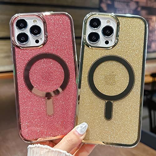 Skylmw Cute Glitter futrola za iPhone 11 6.1 Zaštitni luksuzni magnetski iPhone 11 Case kompatibilan sa magsafe za žene djevojke,