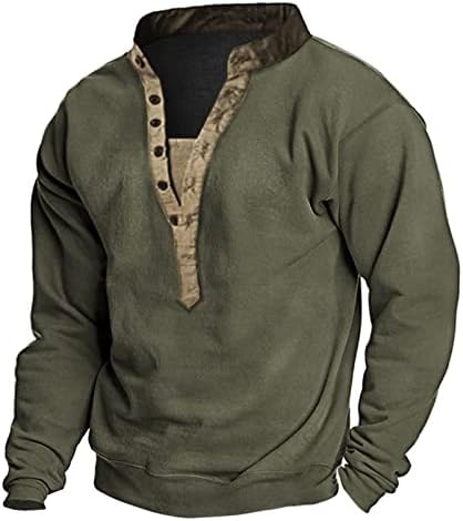 Muška bluza s dugim rukavima Vintage ovratnik labava majica 3D digitalni ispis 6 Dubni dukseri V-izrez Pulover