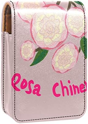 ORYUEKAN futrola za ruževe, slatka Prijenosna torba za šminkanje kozmetička torbica, držač ruža za usne Organizator šminke, Pink Camellia Retro Floral