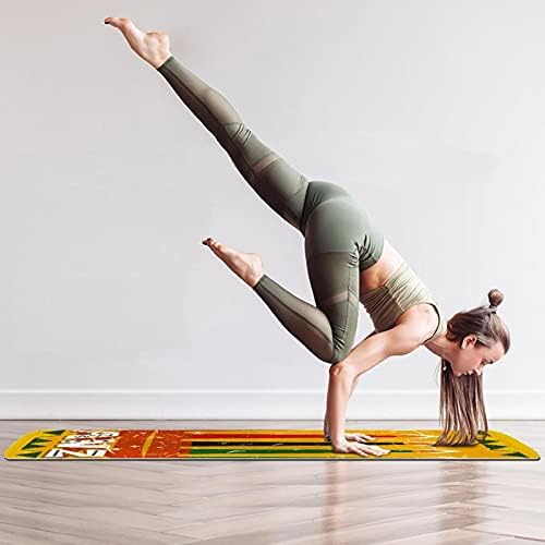 Debela neklizajuća Vježba & amp; fitnes 1/4 prostirka za jogu sa sedam Kwanzaa svijeća žuta pozadinska štampa za Yoga Pilates & podna
