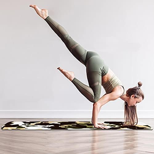 Debela neklizajuća Vježba & amp; fitnes 1/4 prostirka za jogu sa maskirnim otiskom uzorka za Yoga Pilates & amp; Vježba fitnesa na podu