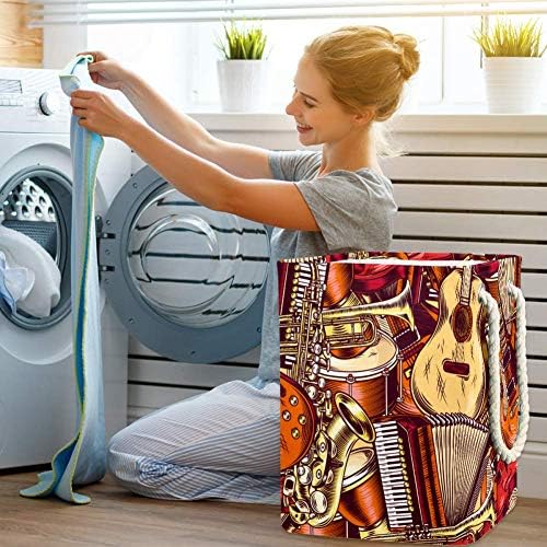 Inhomer gitare 300d Oxford PVC vodootporna odjeća Hamper velika korpa za veš za ćebad igračke za odjeću u spavaćoj sobi