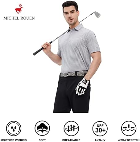 Muška golf košulja vlage Wicking suhe fit performanse sportski kratki rukav prugasti golf polo majice za muškarce