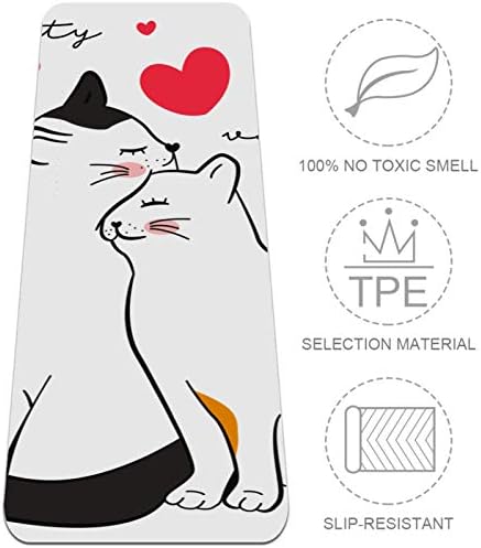 Siebzeh slatke Ilustracijske mačke vole Premium debelu prostirku za jogu Eco Friendly Rubber Health & amp; fitnes neklizajuća prostirka