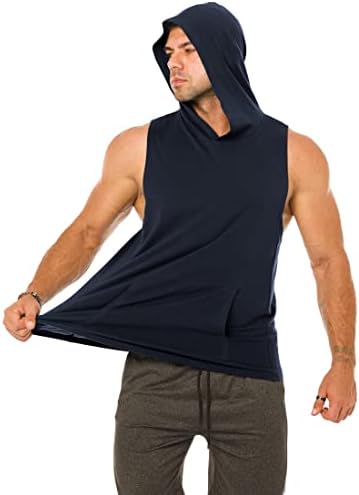Nitagut muns bez rukava STORSTI Sportski s kapuljačnim tamponima, casual mišićne majice Cool Ljeto Bodybuilding Workout Hoodies