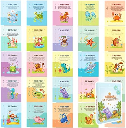Pristojno 50 razglednica za životinje za djecu - 25 dizajna razglednica za umjetnost životinja, kartica prijateljstva za djecu razglednica,