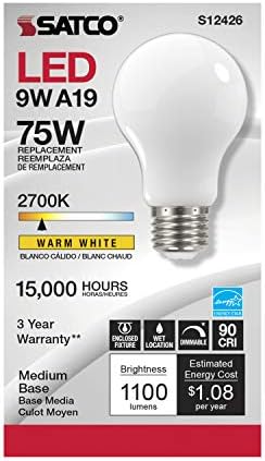 Satco (6 paketa led filament lampe sa mogućnošću zatamnjivanja, S12426, visoki lumeni, 11 vat, A19; meka Bijela; Srednja baza; 2700K;