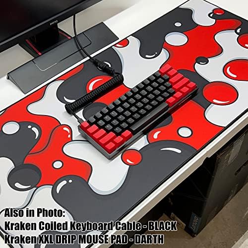Kraken Pro 60 Reverse Edition Edition 60% mehanička tastatura, uzgojeni kabel tastature i podudaranje Darth XXL Gaming jastučić za miš