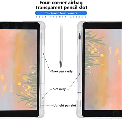 Qiusuo Smiley FACE FAFF za iPad 7 / 8. / 9. generaciju s držačem olovke, Slim postolje Smart Folming zaštitna futrola za iPad 7. /