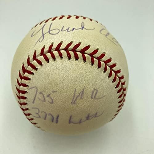 Hank Aaron 755 Početna 671 Pogodaka potpisana upisana Station Baseball JSA COA - autogramirani bejzbol