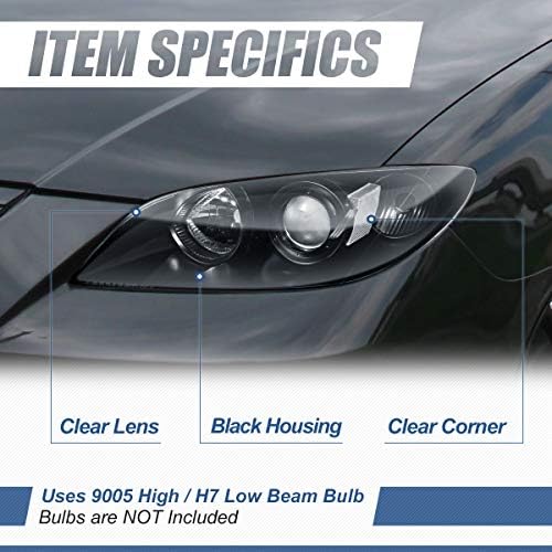 [Samo Sedan Model] fabrički stil projektor farovi sklop kompatibilan sa Mazda 3 Sedan sa 4 vrata 2004-2009, strana vozača i suvozača,