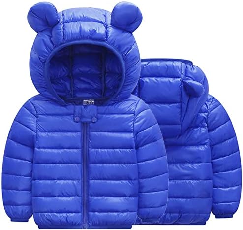 JJHAEVDY Baby Boys Djevojke Puffer Jacket zimska topla flis podstavljena jakna medvjed uši kapuljačom kaput lagana vanjska odjeća