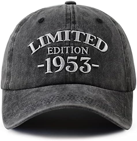 Xacayuerp ograničeno izdanje 1953 šešir, ukrasi za 70. rođendan pokloni, Podesiva oprana pamučna bejzbol kapa za žene i muškarce