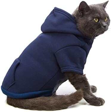 Jnancun Cat odjeća za mačke samo zimske dukserice sa džepovima topla odjeća za mačke za mačke