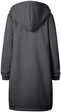 Dnuri ženske casual zip up dukseve dugi tunički duksevi jakne modni labavi kapuljač sa džepovima, kapute za crtanje