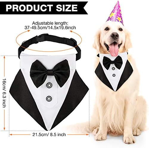 Formalni pas Tuxedo Bandana Dog Wedding Bandana ovratnik za pse sa lukom kravate i dizajn kravata Podesivi ovratnik Formalni tux Bowtie