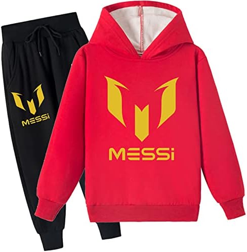 Cizun unisex Kid Messi Fleece outfits trenerka-casual pulover hoodie i jogger hlače za 2-16 y