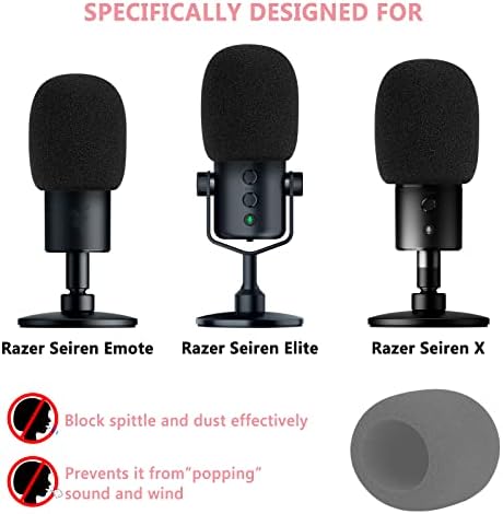 Geekria za kreatore pjenasto vjetrobransko staklo kompatibilno sa Razer Seiren X, Seiren Emote, Seiren Elite mikrofon Antipop Foam