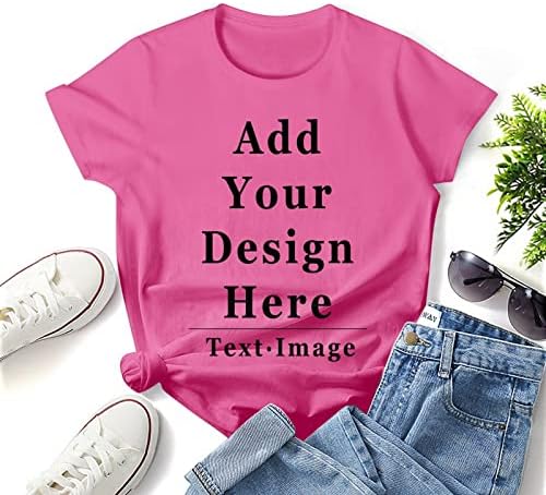 Dvokrevetne prilagođene majice za žene Dodajte svoj tekst Tekst Logo Personalizirani modni šarene klasične fit pamučne majice