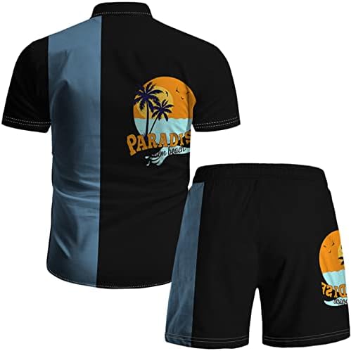 Muška kuća za odmor Ležerne prilike kratkih rukava Shorts Suit 3D Print Cardigan bluza vrhovi Botom Trunks Outfits