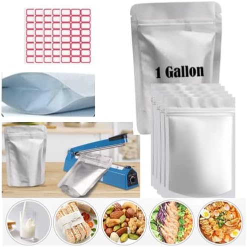 Premium Mylar torba 1 galon - debljine 9.4 Mil 10 X14 hermetički vakuumske zaptivne Mylar torbe za dugoročno skladištenje hrane-otporne