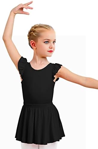 Luouse Slatki rufffle s kratkim rukavima baletnim letlim leotardi kombinacija za djevojčice sa plesnom suknjom