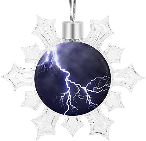 Fulmination in the Dark Blue Sky Christmas Ornamenti pahuljica privjesak Božić Tree viseći ukrasi štampani